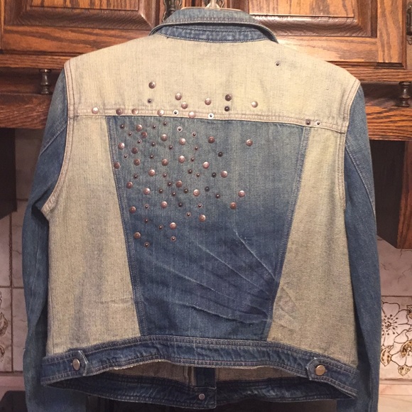 DKNY Jeans jacket two tone denim - Picture 3 of 8